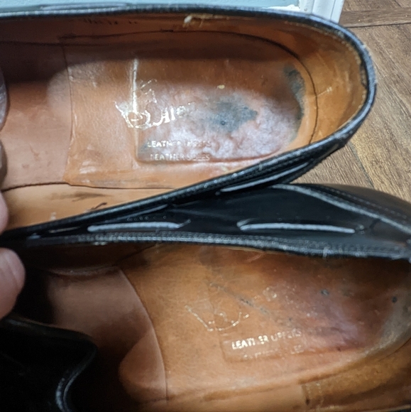 Alan McAfee handcrafted in England Men's black leather tassel loafers EUC 11 - Picture 9 of 9